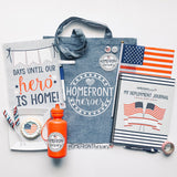Homefront Heroes, LLC: Original Deployment Milestone Box: Deployment Prep with Red Water Bottle