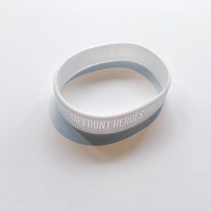 Homefront Heroes, LLC: White Youth-Sized Debossed Silicone Wristband